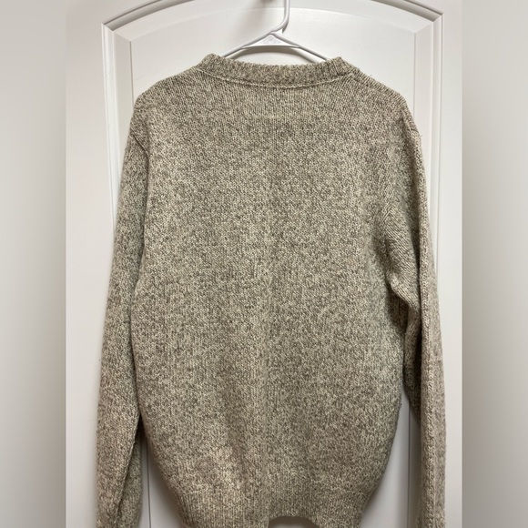 Lands' End Mens / Womens Medium Brown & Cream Crewneck Sweater Y2K 90s Vintage - Picture 5 of 8